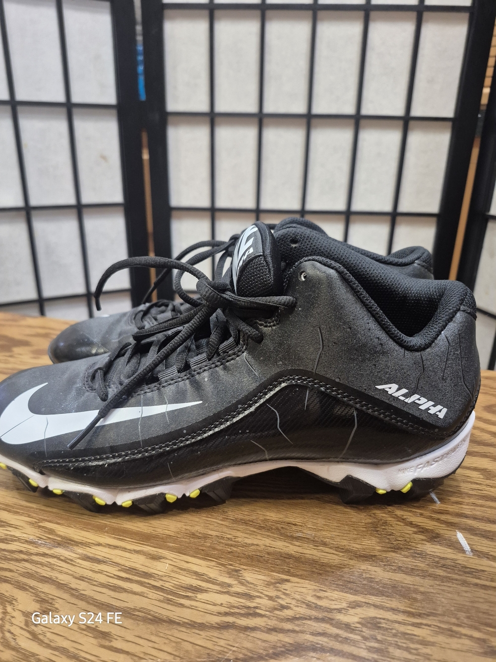 Nike Alpha Black and White Men's Athletic Cleats 9.5